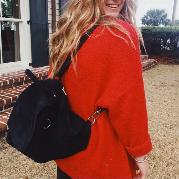 Free People Black Suede Backpack main image 4